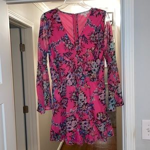 Pink floral romper